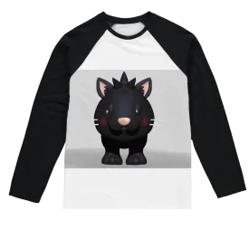 Black Kitty Sublimation Baseball Long Sleeve T-Shirt