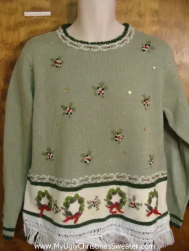 Christmas Wreaths and Holly Tacky Xmas Sweater