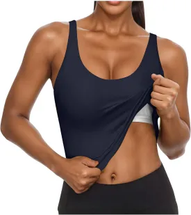 Cotton Tank Top with Built in Bra for Women Shelf Bra Camisole Tops Workout Tops Cami Bra Padded Tank Top Sports Bras