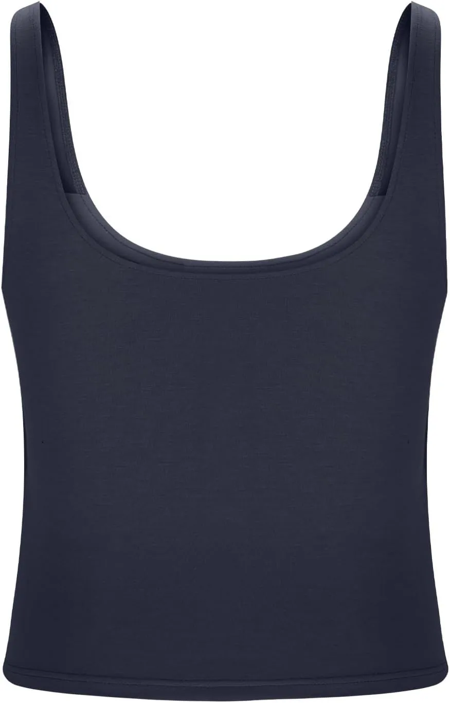 Cotton Tank Top with Built in Bra for Women Shelf Bra Camisole Tops Workout Tops Cami Bra Padded Tank Top Sports Bras