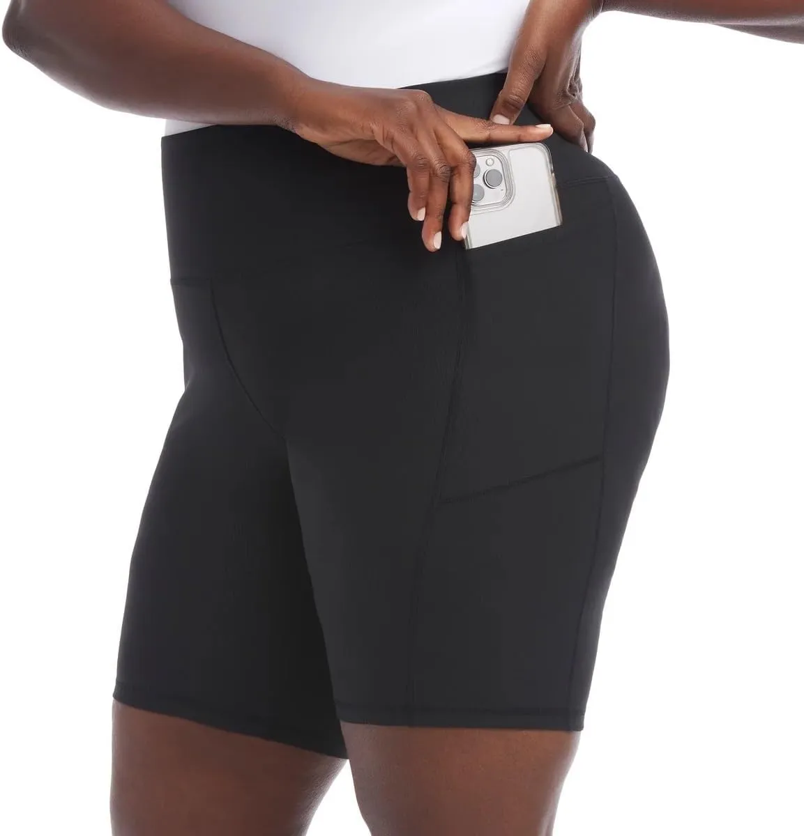 Danskin Women's High Rise Bike Shorts - Workout Shorts - Volleyball Shorts - Yoga and Dance, 2-Pack