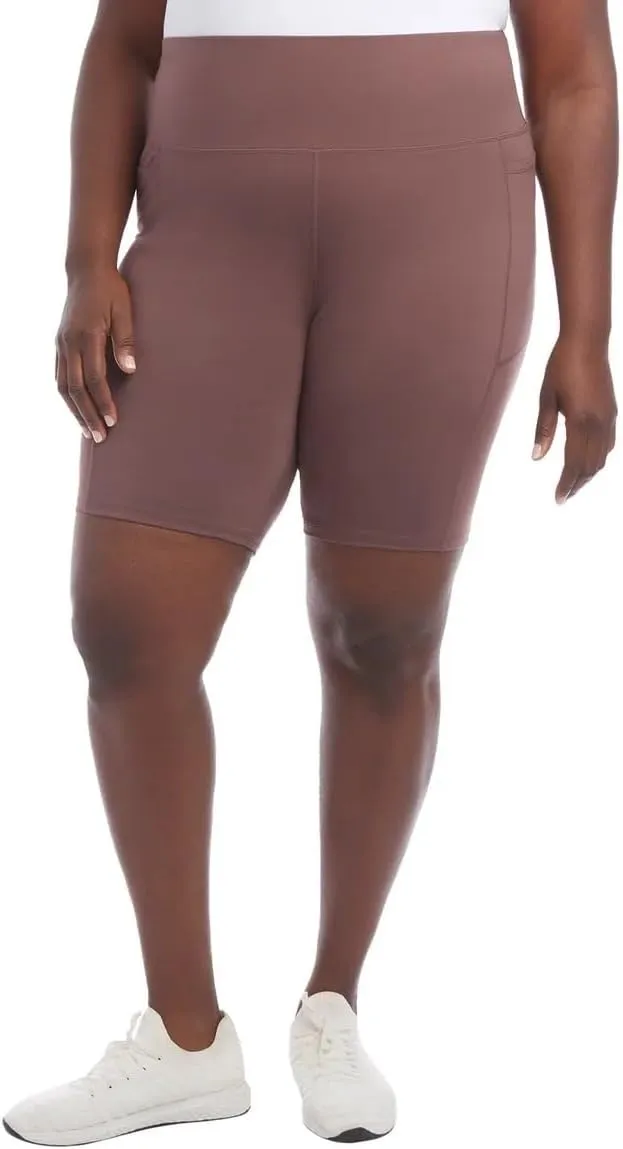 Danskin Women's High Rise Bike Shorts - Workout Shorts - Volleyball Shorts - Yoga and Dance, 2-Pack