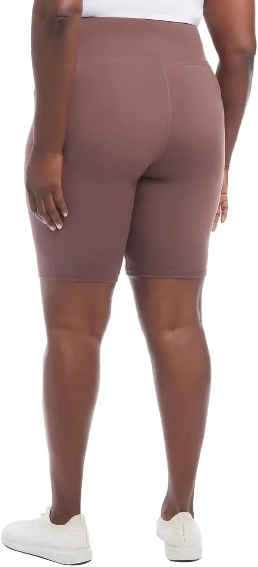 Danskin Women's High Rise Bike Shorts - Workout Shorts - Volleyball Shorts - Yoga and Dance, 2-Pack