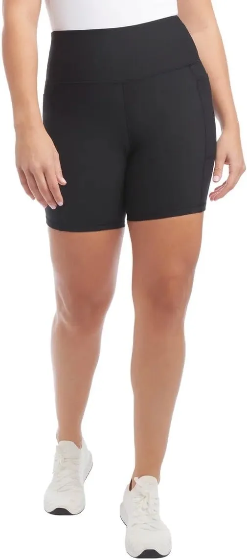 Danskin Women's High Rise Bike Shorts - Workout Shorts - Volleyball Shorts - Yoga and Dance, 2-Pack