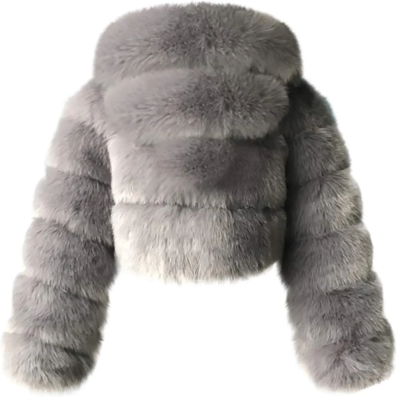 Faux Fur Coat Women with Hood Cropped Bubble Coats Fleece Fuzzy Sherpa Jackets Warm Fluffy Winter Coats Teddy Jackets