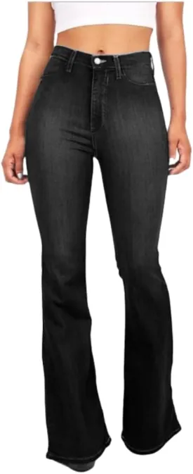 FRMUIC Women's Flare Bell Bottom Jeans High Waisted Wide Leg Curvy Bootcut Jeans Stretchy Skinny Denim Pants