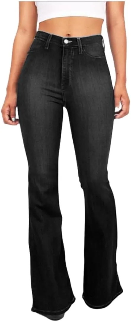 FRMUIC Women's Flare Bell Bottom Jeans High Waisted Wide Leg Curvy Bootcut Jeans Stretchy Skinny Denim Pants