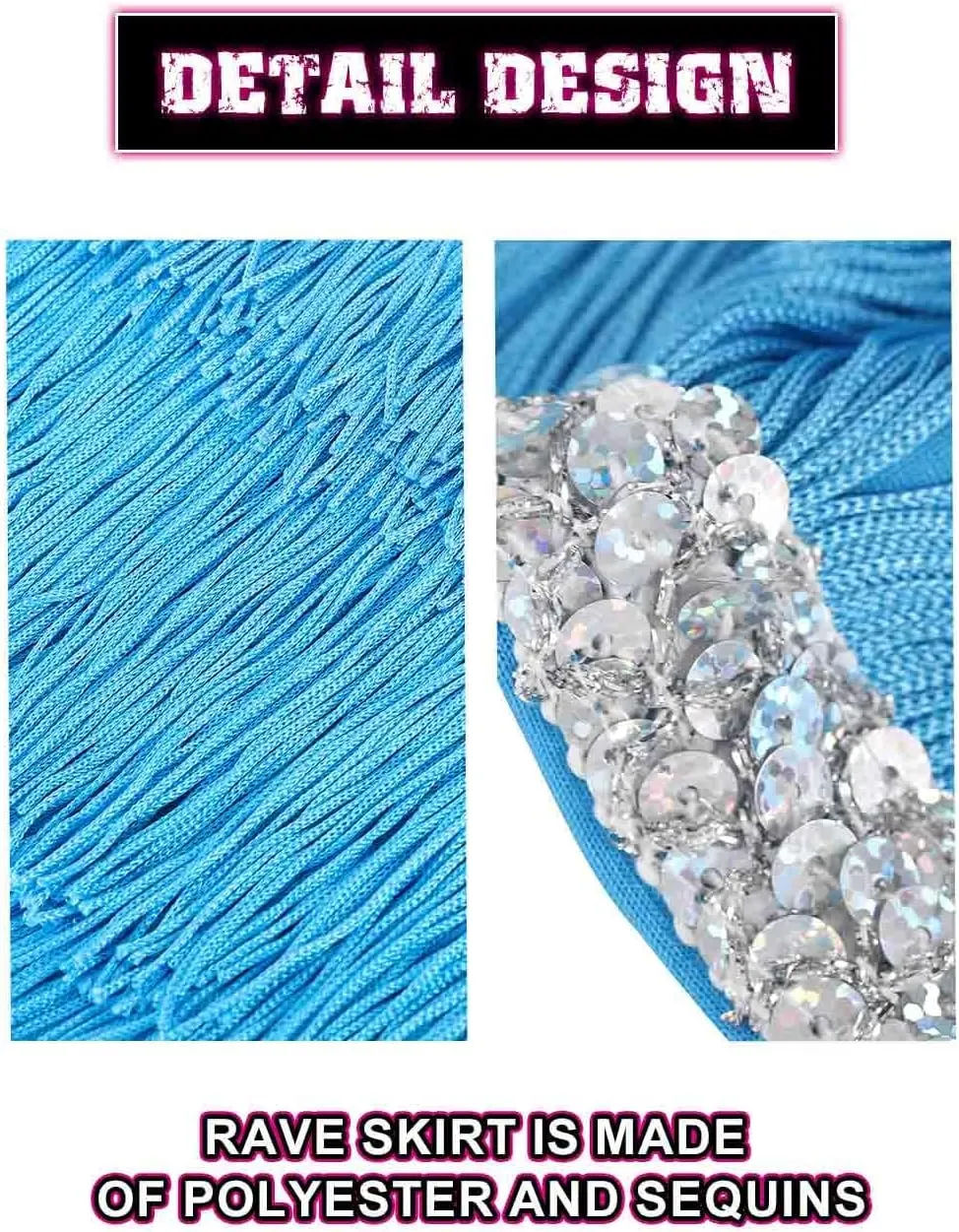Kakaco Fringe Belly Skirt Sequin Tassel Dance Skirt Short Belly Hip Scarf Rave Party Skirts for Women and Girls