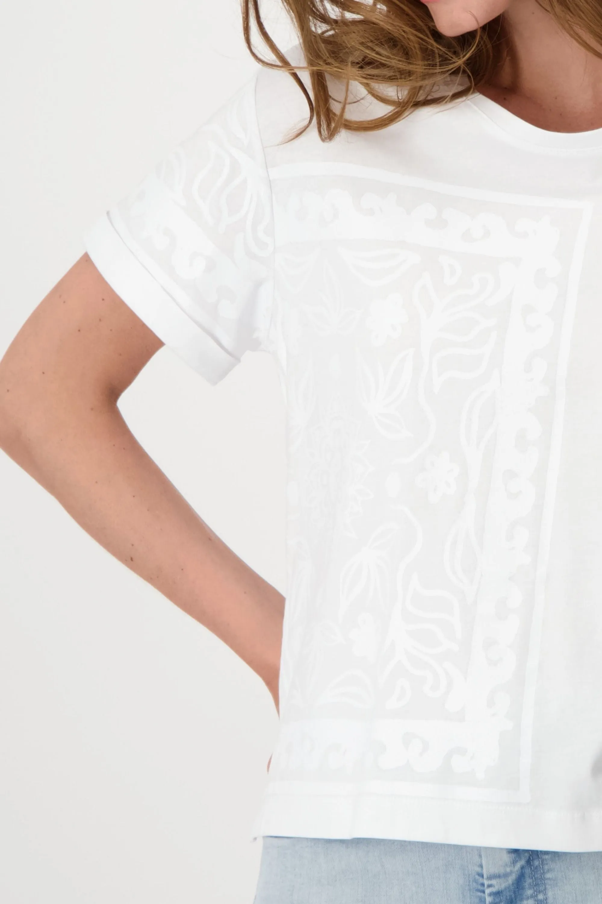 LACE PRINT TEE - 408644MNR