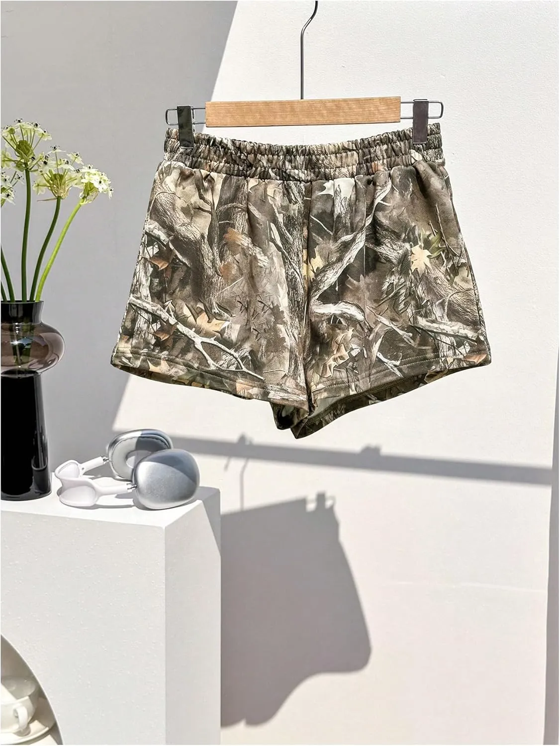 MakeMeChic Women's Sweat Shorts Summer Casual Camo Boxer Workout Shorts
