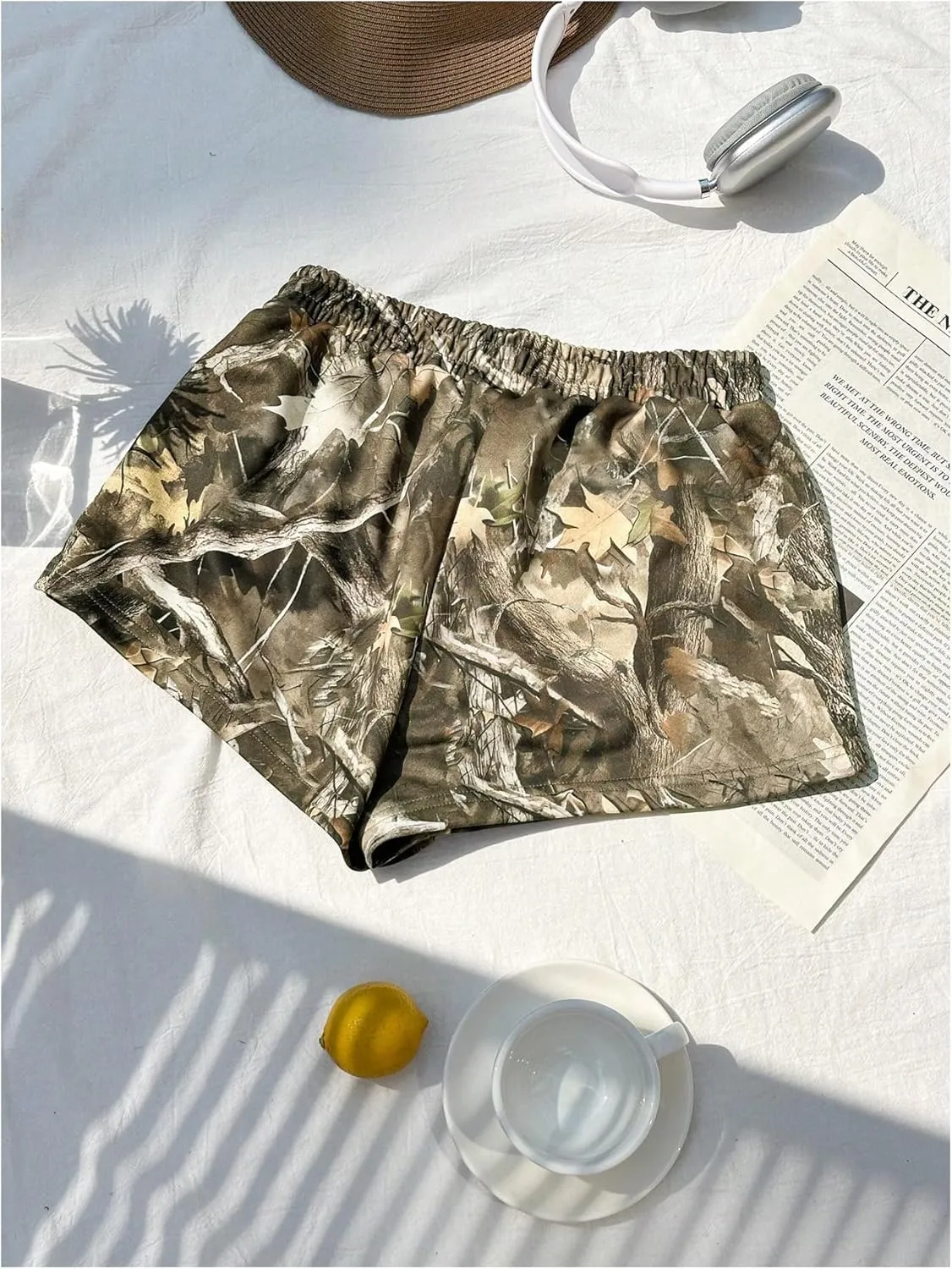 MakeMeChic Women's Sweat Shorts Summer Casual Camo Boxer Workout Shorts