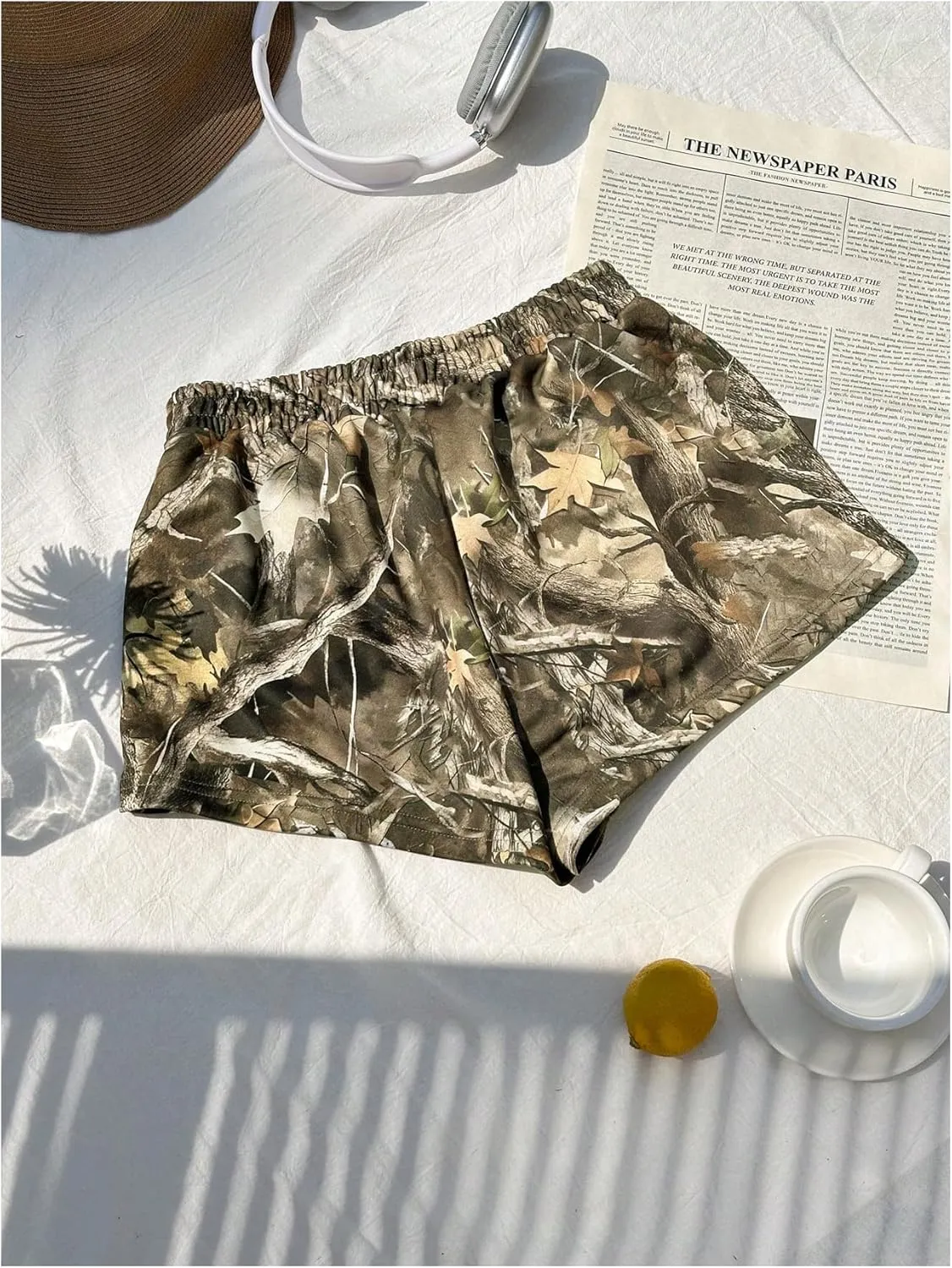 MakeMeChic Women's Sweat Shorts Summer Casual Camo Boxer Workout Shorts