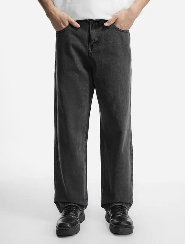 Mens Baggy Hip Hop Jeans Wide Leg Streetwear Jeans Loose Fit Y2K Skater Denim Pants