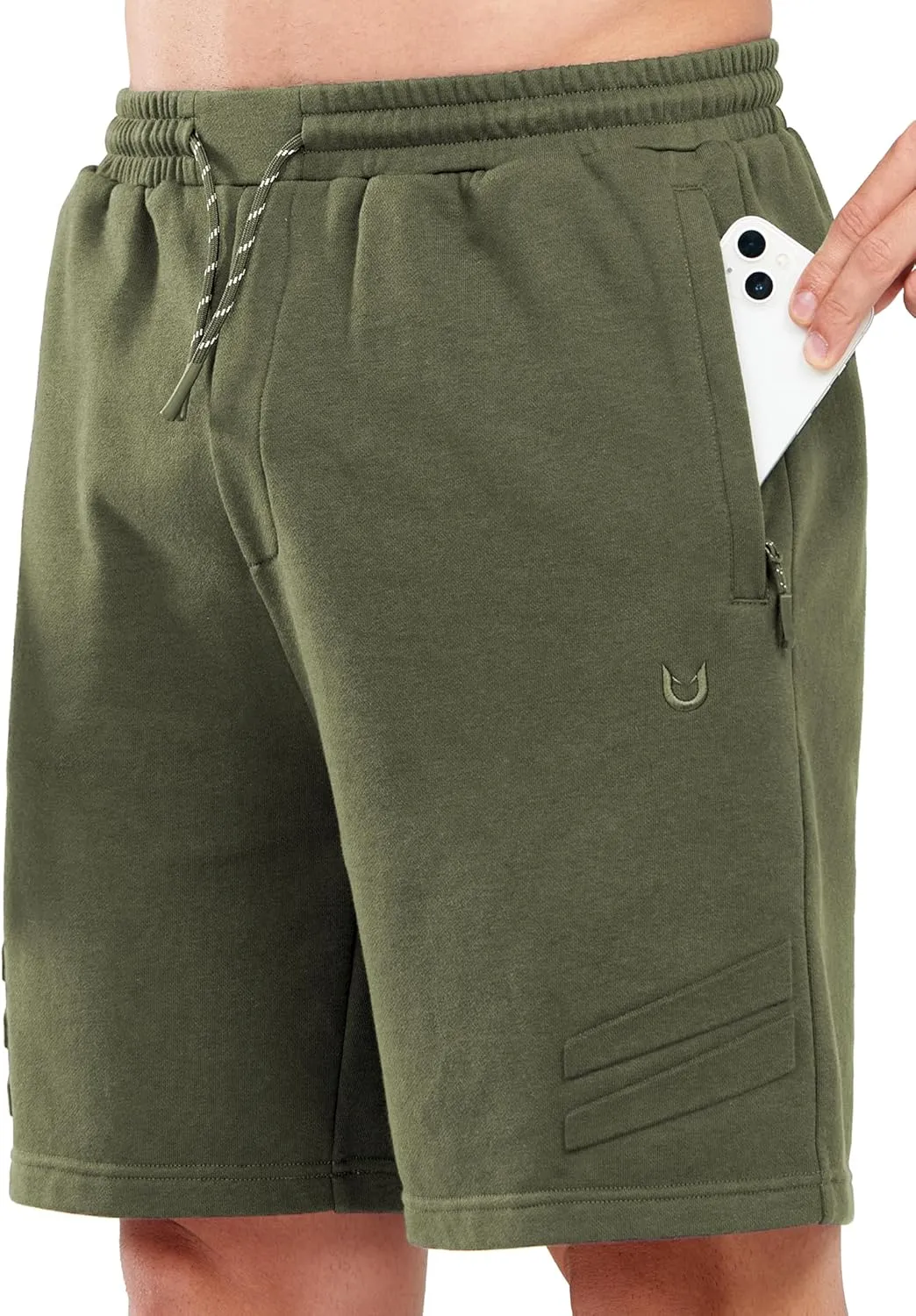 NORTHYARD Men's Athletic Running Shorts Cotton Casual Shorts with Zipper Pockets 7" Workout Gym Sweat Shorts