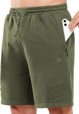 NORTHYARD Men's Athletic Running Shorts Cotton Casual Shorts with Zipper Pockets 7" Workout Gym Sweat Shorts