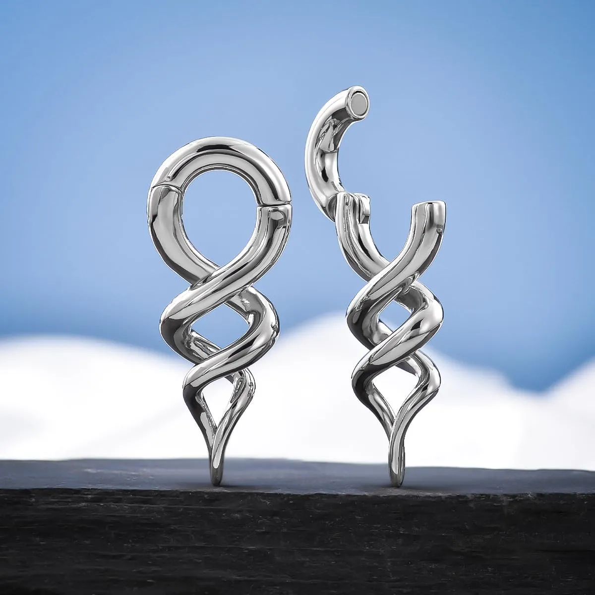 PONWAG 1 Pair 2g 4g Spiral Ear Weight For Stretched Ears Heavy Brass Decent Gold Dangle Plug Gauge Earring Cool Ear Hanger Tunnels Body Piercing Jewelry