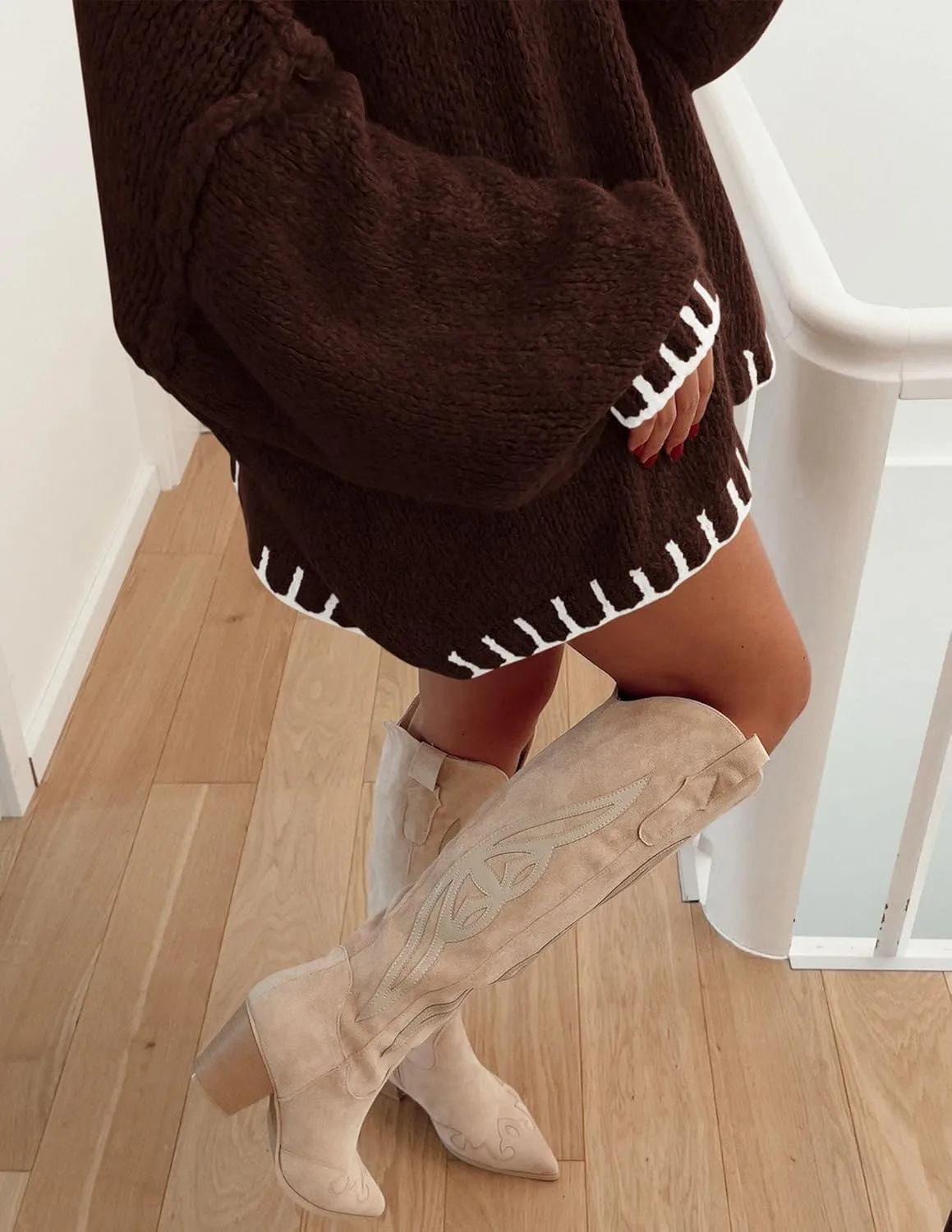 PRETTYGARDEN Women's Winter Oversized Pullover Sweaters Long Sleeve Mock Neck Chunky Knit Slouchy Jumper Tops
