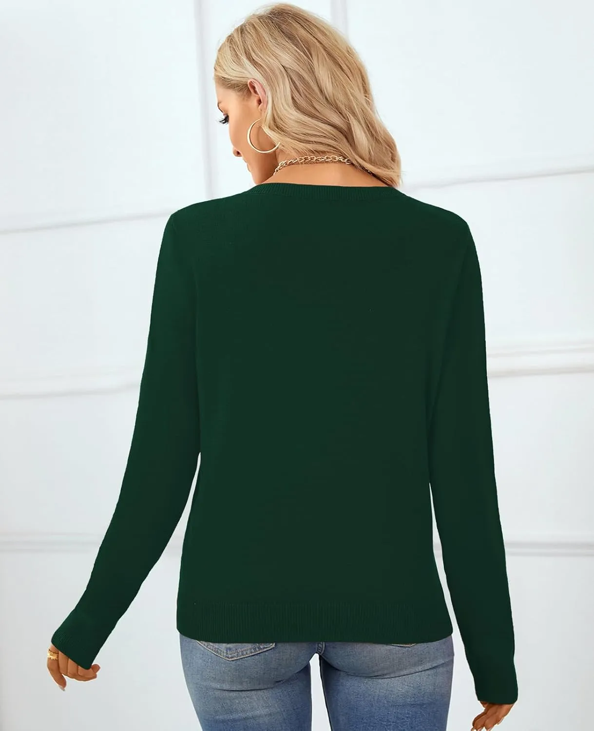 QUALFORT Women's Sweater 100% Cotton Long Sleeeve Pullover Sweater Soft Lightweight Knit Tops 2025