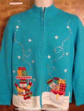 Snowmen Carrying Presents Ugly Sweater for Xmas