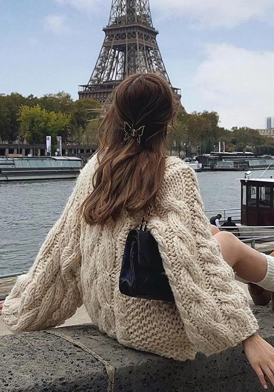 Tbahhir Women's Oversized Cable Knit Sweaters Crewneck Pullover Loose Long Sleeves Ribbed Chunky Slouchy Tunic Tops