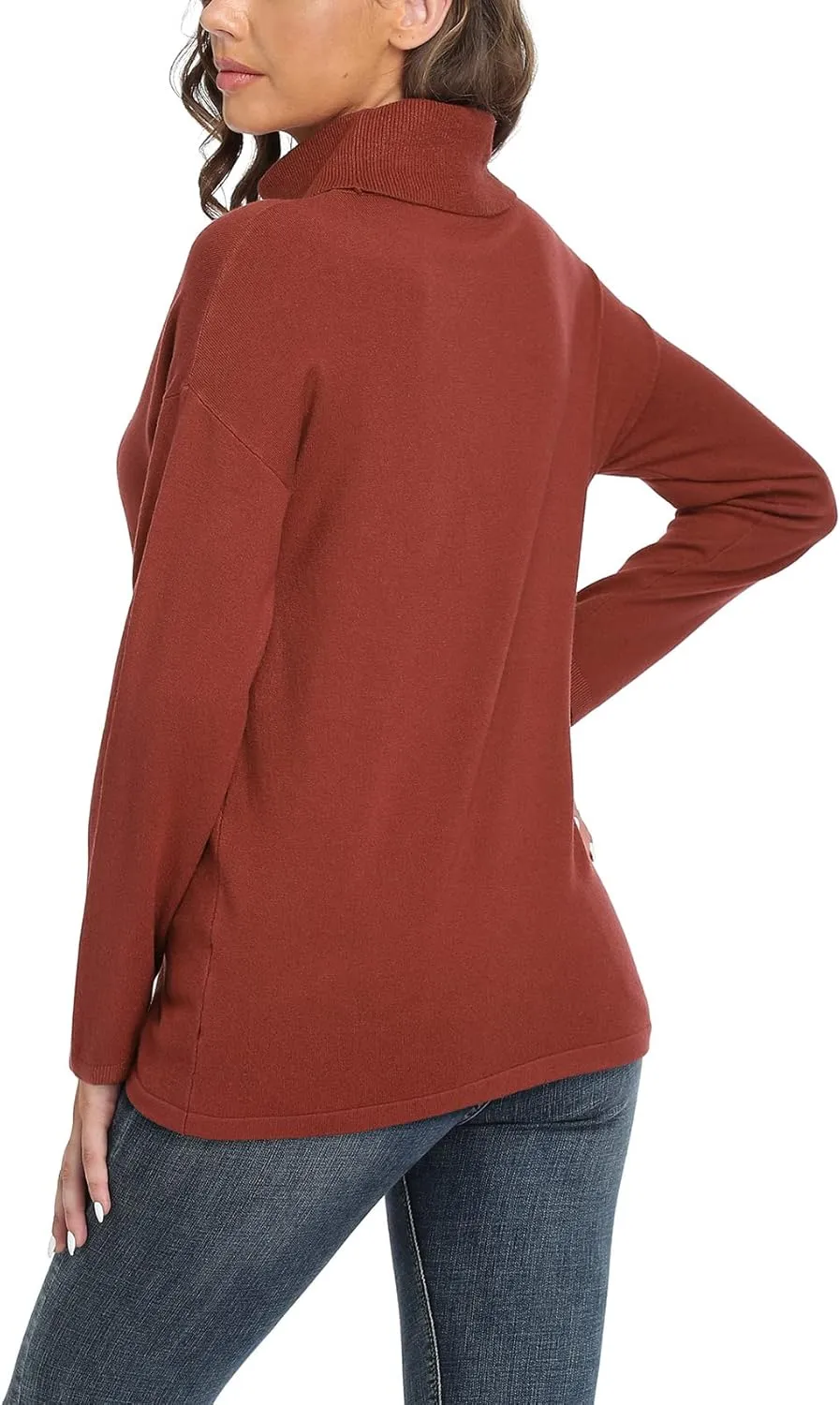 VIISHOW Women's Turtleneck Sweater Long Sleeve Cozy Warm Sweater Casual Lightweight Soft Pullover Jumper Tops