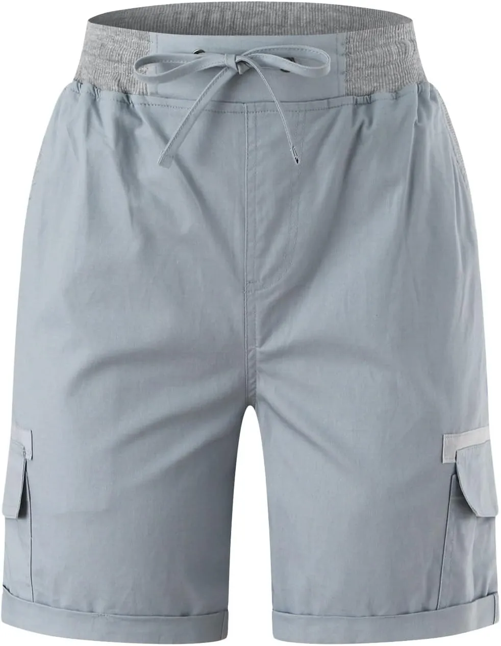 Womens Loose Fit High Waist Casual 4 Pockets Hiking Shorts Summer Workout Plus Size Cruise Shorts Cargo Short Pants