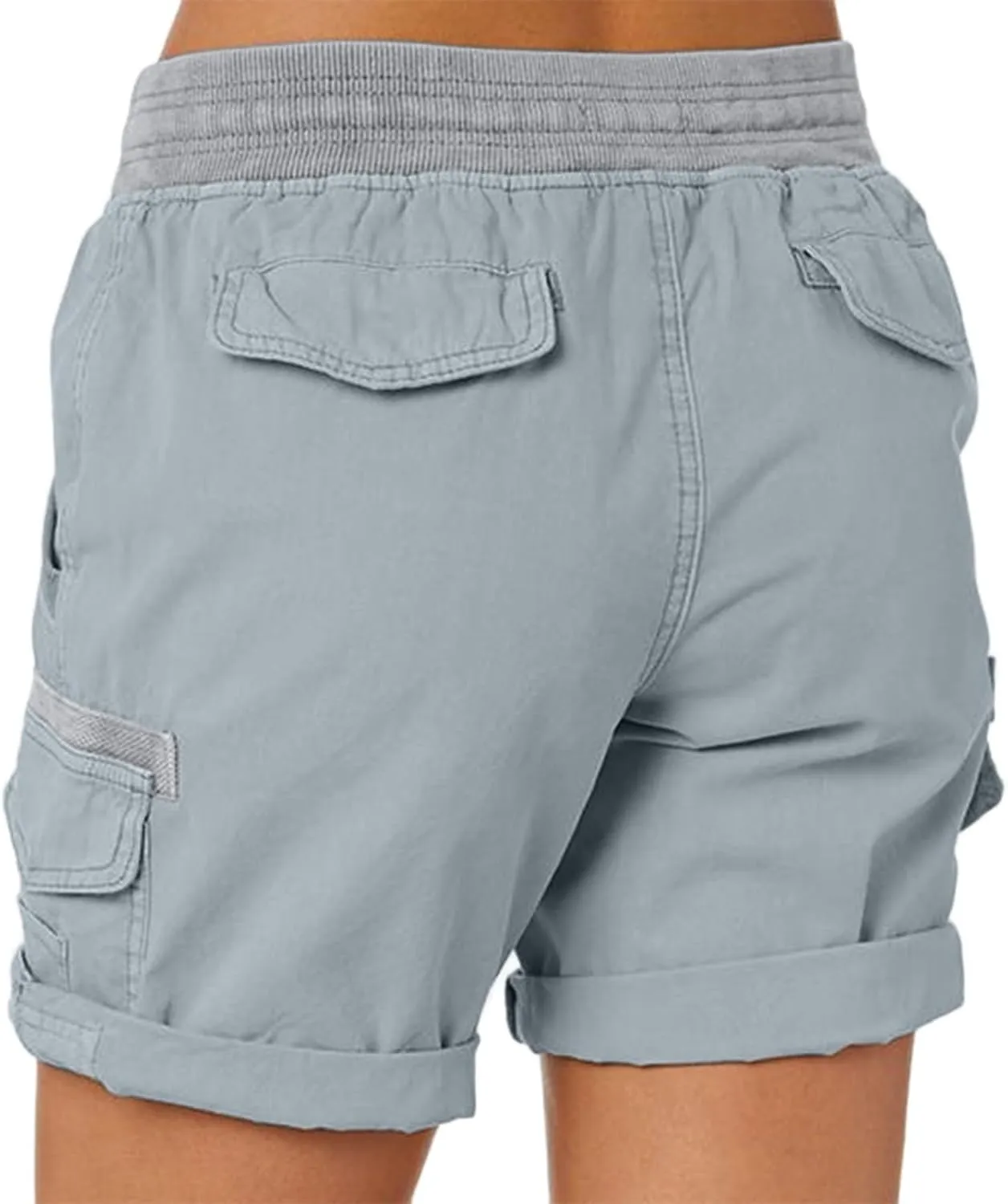 Womens Loose Fit High Waist Casual 4 Pockets Hiking Shorts Summer Workout Plus Size Cruise Shorts Cargo Short Pants